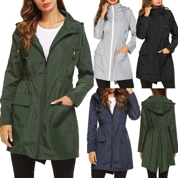 women's trench coats jacket women 2021 lightweight rain windproof waterproof raincoat female hooded outdoor hiking long rainwear, Tan;black
women's trench coats jacket women 2021 lightweight rain windproof waterproof raincoat female hooded outdoor hiking long rainwear, Tan;black