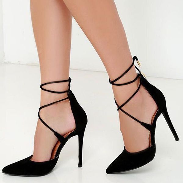 teahoo lace up women sandals super high heels summer pumps pointed toe fashion party dress shoes woman, Black
teahoo lace up women sandals super high heels summer pumps pointed toe fashion party dress shoes woman, Black