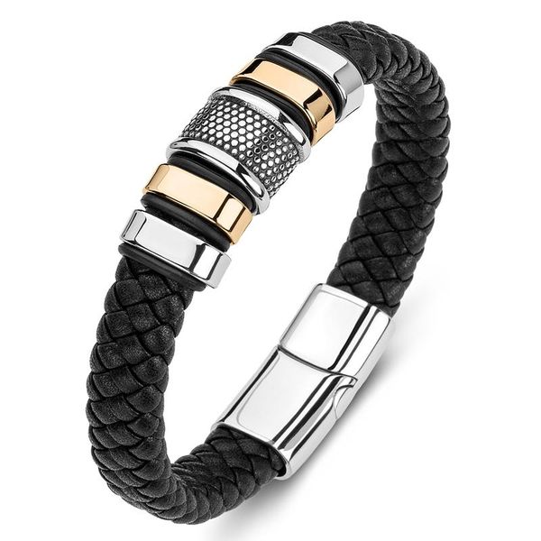 charm bracelets fashion men stainless steel braided leather bangles rock hip hop jewelry handmade wrist band for male boys gift p177, Golden;silver
charm bracelets fashion men stainless steel braided leather bangles rock hip hop jewelry handmade wrist band for male boys gift p177, Golden;silver