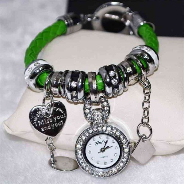 russian woven fashion women's diamond fashion bracelet pendant watch, Slivery;brown
russian woven fashion women's diamond fashion bracelet pendant watch, Slivery;brown