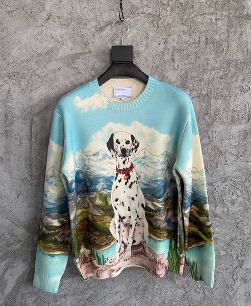 2021 beautiful mixed color sweater fashion spots dog print pattern high end wool material us size luxurious mens designer round collar sweat, White;black
2021 beautiful mixed color sweater fashion spots dog print pattern high end wool material us size luxurious mens designer round collar sweat, White;black