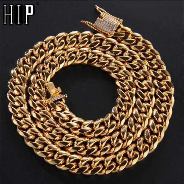 hip hop 6/8/1012/14/16/18mm iced out clasp miami necklace mens 316l stainlsteel cuban link chain necklaces for men jewelry x0509, Black
hip hop 6/8/1012/14/16/18mm iced out clasp miami necklace mens 316l stainlsteel cuban link chain necklaces for men jewelry x0509, Black
