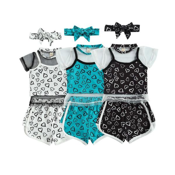 baby & children'stoddler girl summer clothes casual heart print short sleeve t-shirt camisole shorts headband for kids clothing sets, White
baby & children'stoddler girl summer clothes casual heart print short sleeve t-shirt camisole shorts headband for kids clothing sets, White