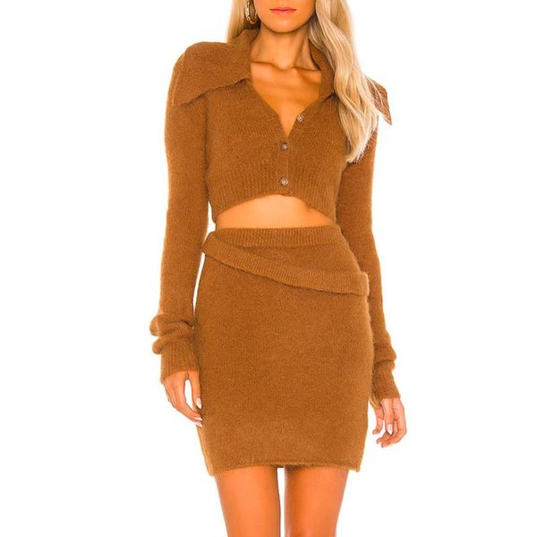 sale 11.17 fashion high end set women comfortable casual lapel alpaca wool knit short cardigan sweater or slim a-line skirt women's tra, Gray
sale 11.17 fashion high end set women comfortable casual lapel alpaca wool knit short cardigan sweater or slim a-line skirt women's tra, Gray