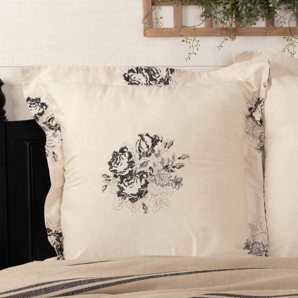 lydia black floral euro pillow sham, 26" x 26", vintage farmhouse boho style flower print bedding, cream & black pillow cover
lydia black floral euro pillow sham, 26" x 26", vintage farmhouse boho style flower print bedding, cream & black pillow cover