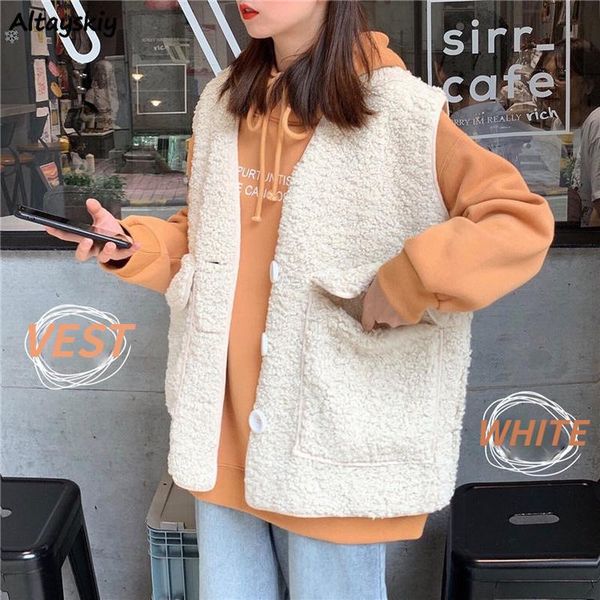 women's vests women sleeveless warm trendy female streetwear single breasted spring preppy style sweet girls basic mujer de moda loose, Black;white
women's vests women sleeveless warm trendy female streetwear single breasted spring preppy style sweet girls basic mujer de moda loose, Black;white