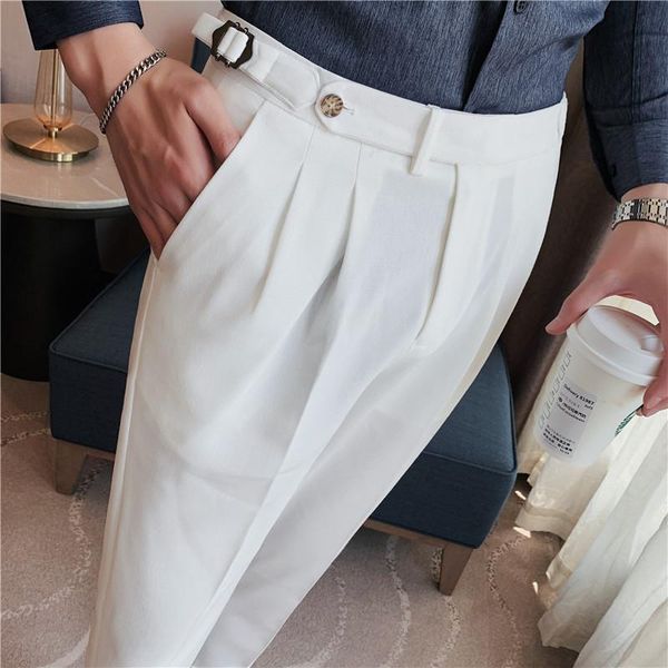 men's suits & blazers suit pants british business dress casual office wedding trousers black gray streetwear costume homme, White;black
men's suits & blazers suit pants british business dress casual office wedding trousers black gray streetwear costume homme, White;black