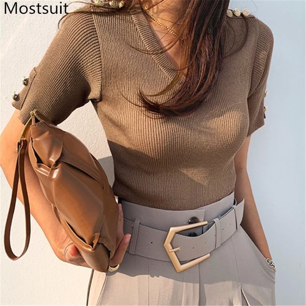 summer thin knitted buttons pullover women short sleeve v-neck slim solid korean fashion female jumpers femme 210514, White;black
summer thin knitted buttons pullover women short sleeve v-neck slim solid korean fashion female jumpers femme 210514, White;black