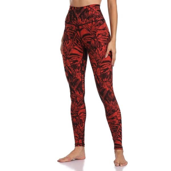 women's printed high waist skinny yoga suit sports fitness pants outfit