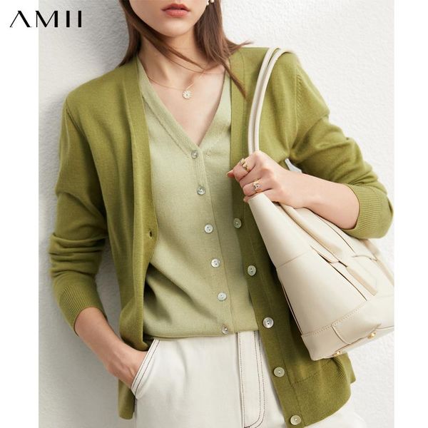 women's knits & tees amii minimalism summer cardigan fashion v neck full sleeve knitted elegant thin loose spliced sweaters 12120327, White
women's knits & tees amii minimalism summer cardigan fashion v neck full sleeve knitted elegant thin loose spliced sweaters 12120327, White