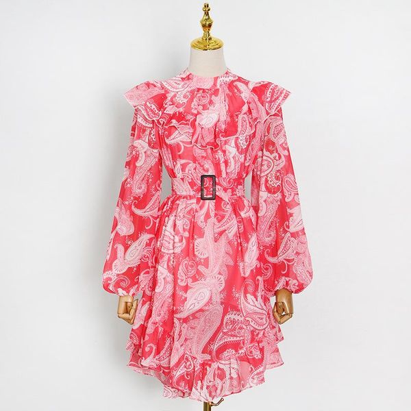 casual dresses high street est 2021 summer mandarin collar lantern sleeve sashes ruffles print chiffon silk asymmetrical dress, Black;gray
casual dresses high street est 2021 summer mandarin collar lantern sleeve sashes ruffles print chiffon silk asymmetrical dress, Black;gray