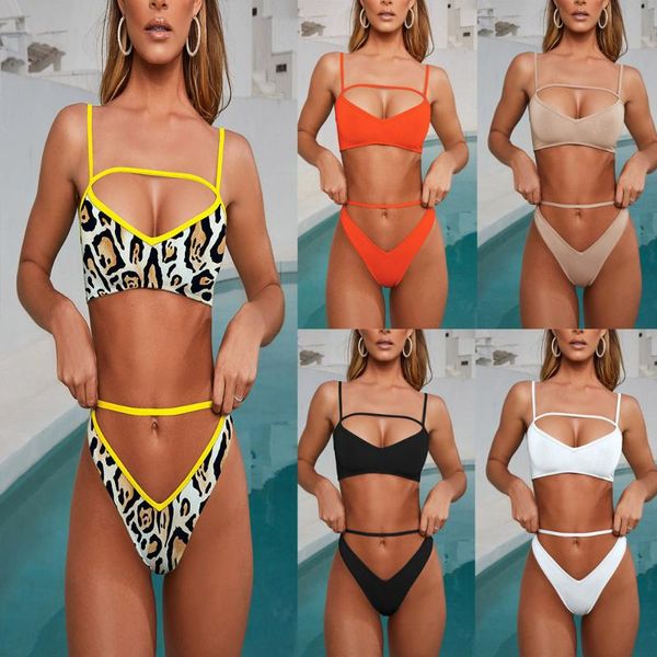 women's swimwear european and american simple bikini multicolor ladies split swimsuit, White;black
women's swimwear european and american simple bikini multicolor ladies split swimsuit, White;black