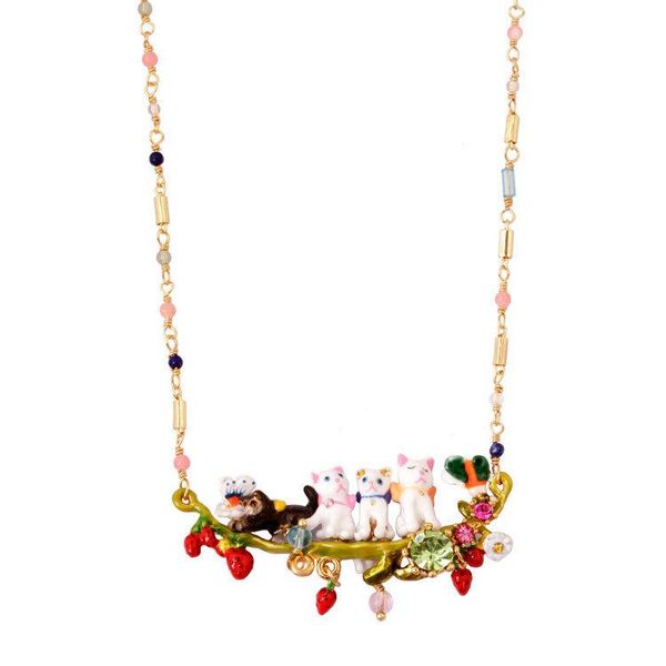 chains cat spring garden hand painted enamel gold-plated five kittens custom wholesale sautoir collarbone chain necklace, Silver
chains cat spring garden hand painted enamel gold-plated five kittens custom wholesale sautoir collarbone chain necklace, Silver