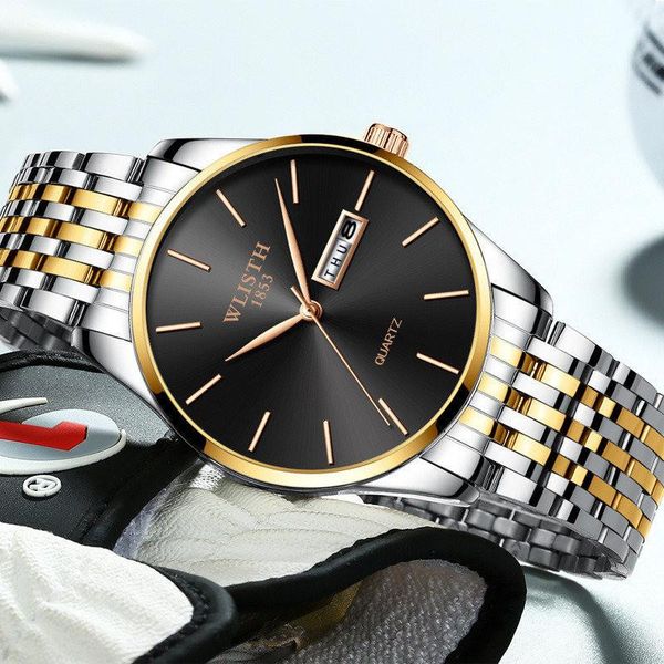 wristwatches wlisth men watch 2021 stainless steel slim waterproof clock fashion analog week calendar quartz business male, Slivery;brown
wristwatches wlisth men watch 2021 stainless steel slim waterproof clock fashion analog week calendar quartz business male, Slivery;brown