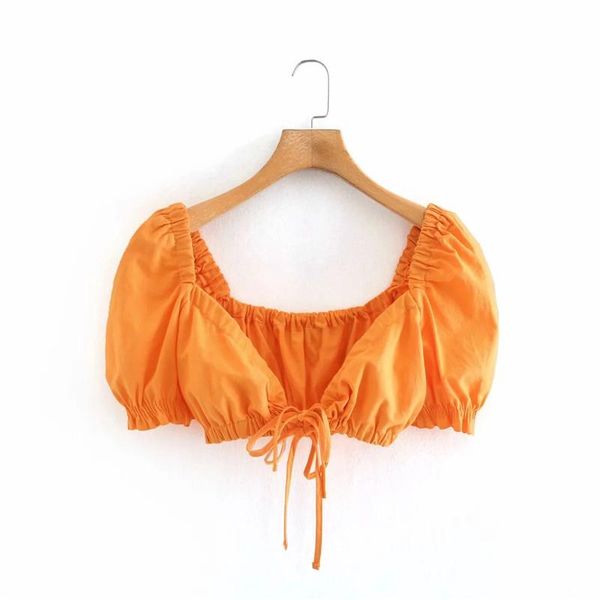 women's blouses & shirts lady brassiere yellow summer blouse 2021 fashion women short puff sleeve elastic lace up waist v-neck fem, White
women's blouses & shirts lady brassiere yellow summer blouse 2021 fashion women short puff sleeve elastic lace up waist v-neck fem, White