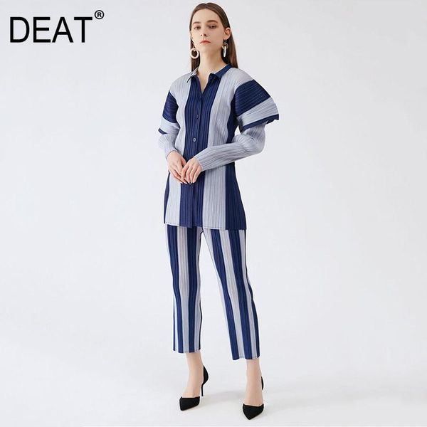 woman pleated suit puff long sleeve single breast shirts + striped fit pants casual style 2021 summer fashion 15ht156 women's two piece, White
woman pleated suit puff long sleeve single breast shirts + striped fit pants casual style 2021 summer fashion 15ht156 women's two piece, White