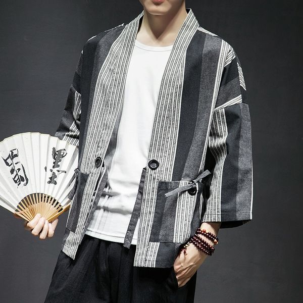 men's casual shirts striped kimono cardigan coat japanese jacket streetwear clothes s s hip hop yukata kk3196 kheg, White;black
men's casual shirts striped kimono cardigan coat japanese jacket streetwear clothes s s hip hop yukata kk3196 kheg, White;black