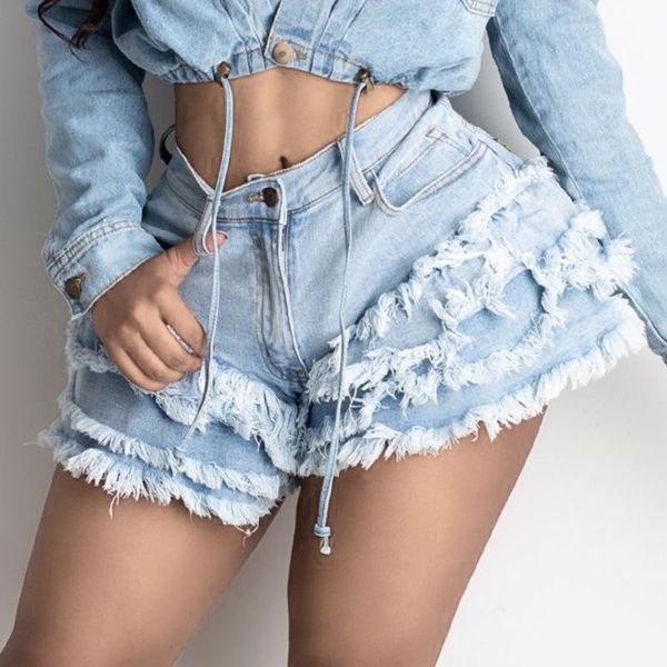 women's shorts 2021 summer personality design sense blue patchwork ruffle cake laminated pocket asymmetrical slim streetwear, White;black
women's shorts 2021 summer personality design sense blue patchwork ruffle cake laminated pocket asymmetrical slim streetwear, White;black