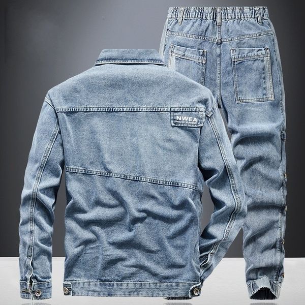 men's tracksuits autumn safari style denim men's coat defines streetwear bomber sleeve long cowboy jacket light blue cargo pants t, Gray
men's tracksuits autumn safari style denim men's coat defines streetwear bomber sleeve long cowboy jacket light blue cargo pants t, Gray
