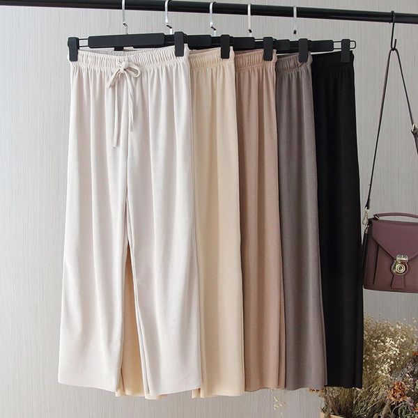 women's pants & capris 2021women's summer ice silk wide leg big yards loose pant fashion culottes elastic waist pantyhose female c, Black;white
women's pants & capris 2021women's summer ice silk wide leg big yards loose pant fashion culottes elastic waist pantyhose female c, Black;white