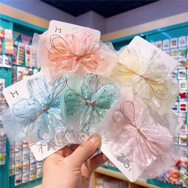 children's net yarn bow hairpin cute girl sequin princess sweet butterfly headdress does not hurt the hair duckbill clip accessories, Slivery;white
children's net yarn bow hairpin cute girl sequin princess sweet butterfly headdress does not hurt the hair duckbill clip accessories, Slivery;white