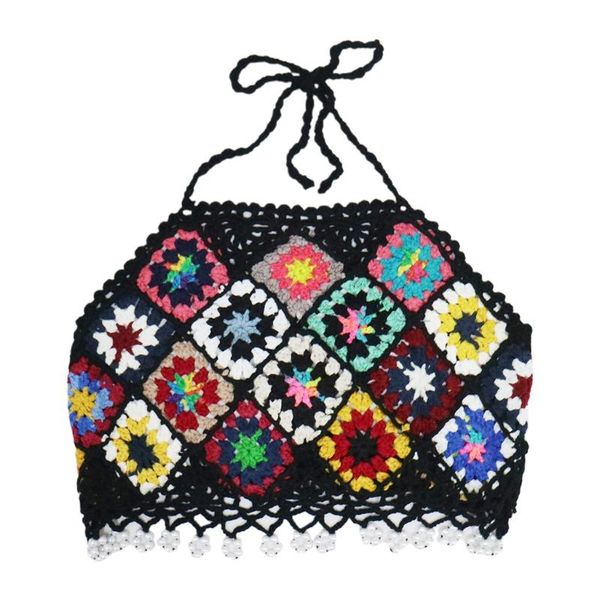 women's tanks & camis women boho crochet halter backless crop rainbow rhombus pattern bikini camisole pearl beaded tassel hem mini vest, White
women's tanks & camis women boho crochet halter backless crop rainbow rhombus pattern bikini camisole pearl beaded tassel hem mini vest, White
