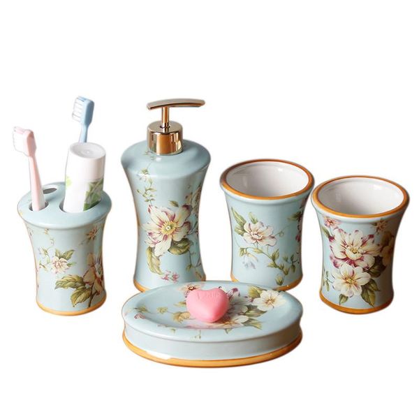 bathroom accessories set lavatory ceramic soap dispenser dish toothbrush holder wedding gifts hand-drawn five-pieces bath accessory
bathroom accessories set lavatory ceramic soap dispenser dish toothbrush holder wedding gifts hand-drawn five-pieces bath accessory