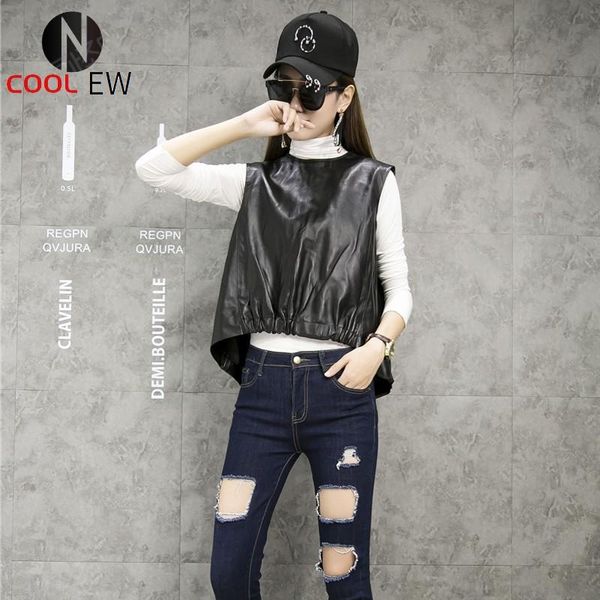 women's vests spring 2021 sheepskin real leather vest loose waist pullover sleeves solid black jackets genuine fashion short coats, Black;white
women's vests spring 2021 sheepskin real leather vest loose waist pullover sleeves solid black jackets genuine fashion short coats, Black;white