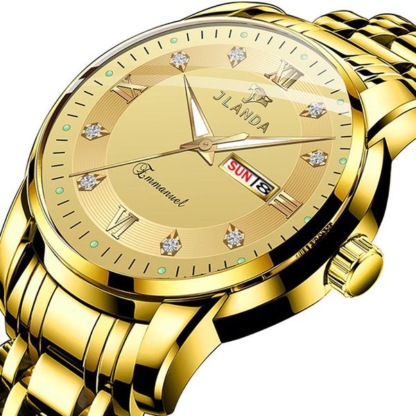 wristwatches jlanda gold quartz watches mens steel strap waterproof week date clock male casual watch men sports wrist, Slivery;brown
wristwatches jlanda gold quartz watches mens steel strap waterproof week date clock male casual watch men sports wrist, Slivery;brown