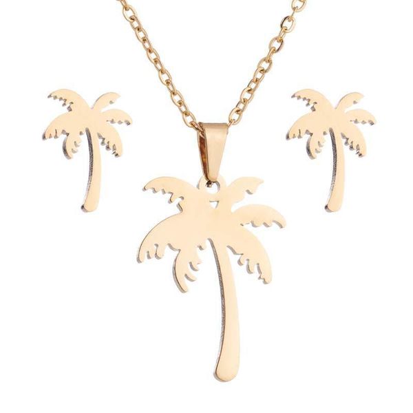 earrings & necklace fashion coconut tree decor pendant set retro with 1 pair jewelry accessories, Silver
earrings & necklace fashion coconut tree decor pendant set retro with 1 pair jewelry accessories, Silver