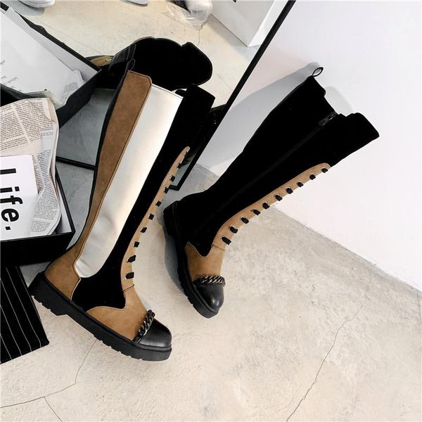boots est fashion patchwork leather women knee high winter brand riding night club shoes woman serpentine, Black
boots est fashion patchwork leather women knee high winter brand riding night club shoes woman serpentine, Black