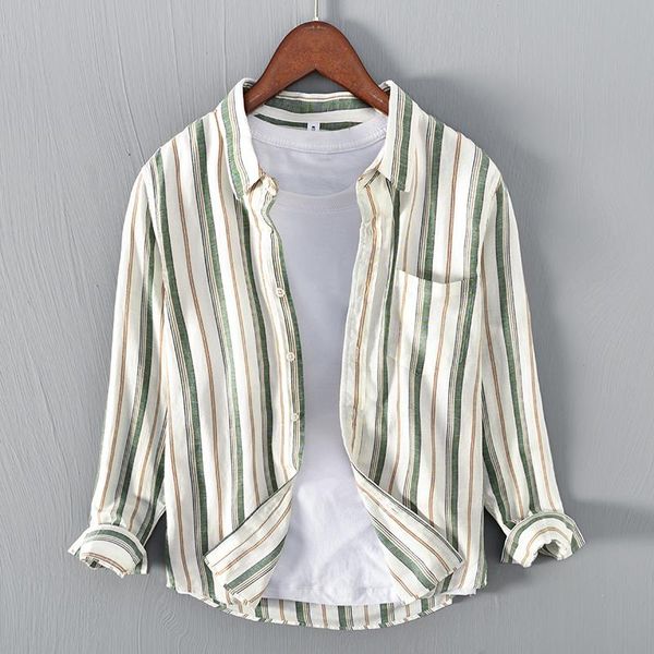 men's casual shirts cotton and linen long-sleeved stripe fashion shirt men brand trend comfortable for chemise camisa, White;black
men's casual shirts cotton and linen long-sleeved stripe fashion shirt men brand trend comfortable for chemise camisa, White;black