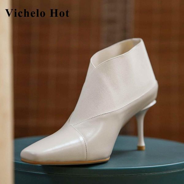 boots vichelo real leather nightclub patchwork small square toe thin high heels elastic band beauty lady dress ankle l05, Black
boots vichelo real leather nightclub patchwork small square toe thin high heels elastic band beauty lady dress ankle l05, Black