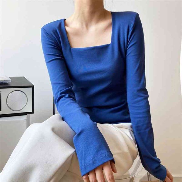 women's t-shirt arrival summer square collar t shirt long sleeve solid color cropped casual slim for clothes msoh, White
women's t-shirt arrival summer square collar t shirt long sleeve solid color cropped casual slim for clothes msoh, White