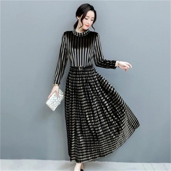 casual dresses girls gold velvet dress long section of elegant pleated women large size was thin waist a-line, Black;gray
casual dresses girls gold velvet dress long section of elegant pleated women large size was thin waist a-line, Black;gray