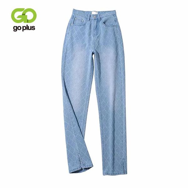 women's jeans goplus argyle y2k straight pants plus size pantalon pour femme mom jean woman high waist split denim trousers c11547, Blue
women's jeans goplus argyle y2k straight pants plus size pantalon pour femme mom jean woman high waist split denim trousers c11547, Blue