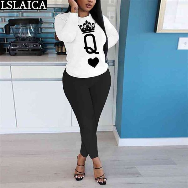 women sets clothes autumn winter long sleeve &woman pants sweat suits elegant sporty poker print two piece set 210515, White
women sets clothes autumn winter long sleeve &woman pants sweat suits elegant sporty poker print two piece set 210515, White