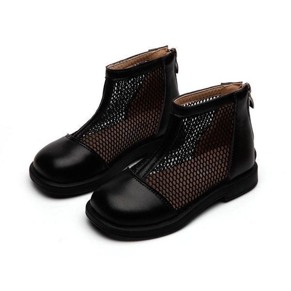 children' shoes mesh boots 2021 summer hollow british girls sandals breathable leather short, Black;grey
children' shoes mesh boots 2021 summer hollow british girls sandals breathable leather short, Black;grey