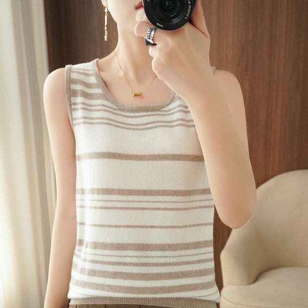 women's tanks & camis beliarst 100% pure wool summer vest woman o-neck pullover striped slim knit bottoming suspender t-shirt, White
women's tanks & camis beliarst 100% pure wool summer vest woman o-neck pullover striped slim knit bottoming suspender t-shirt, White