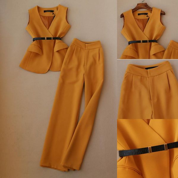 women's tracksuits spring fashion suit female elegant ladies vest jacket high waist straight wide leg pants trousers loose wild women, Gray
women's tracksuits spring fashion suit female elegant ladies vest jacket high waist straight wide leg pants trousers loose wild women, Gray