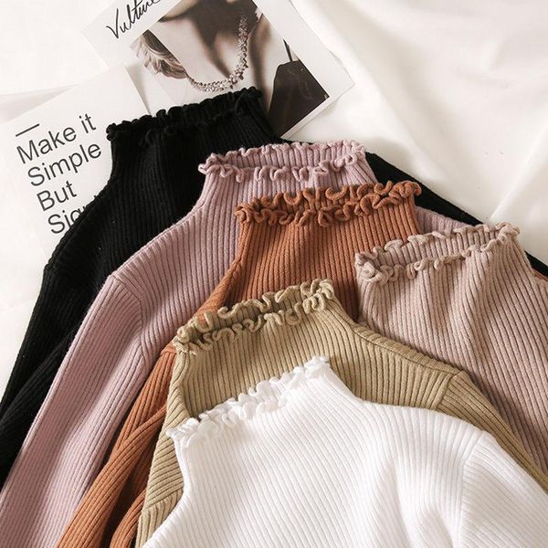women's sweaters women sweater turtleneck ruched high elastic knitted pullovers solid 2021 autumn fall winter female slim fashion, White;black
women's sweaters women sweater turtleneck ruched high elastic knitted pullovers solid 2021 autumn fall winter female slim fashion, White;black