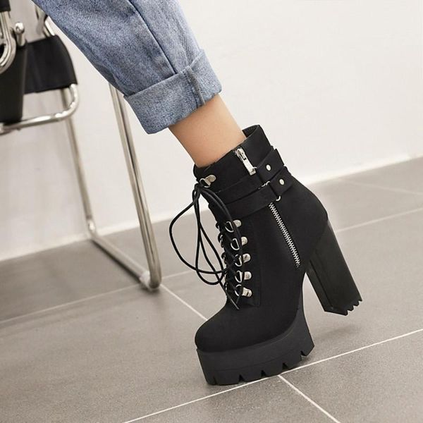boots ochanmeb 2021 est chunky high heels women motorcycle punk zippers cross tied platform big size 33-48 shoes, Black
boots ochanmeb 2021 est chunky high heels women motorcycle punk zippers cross tied platform big size 33-48 shoes, Black