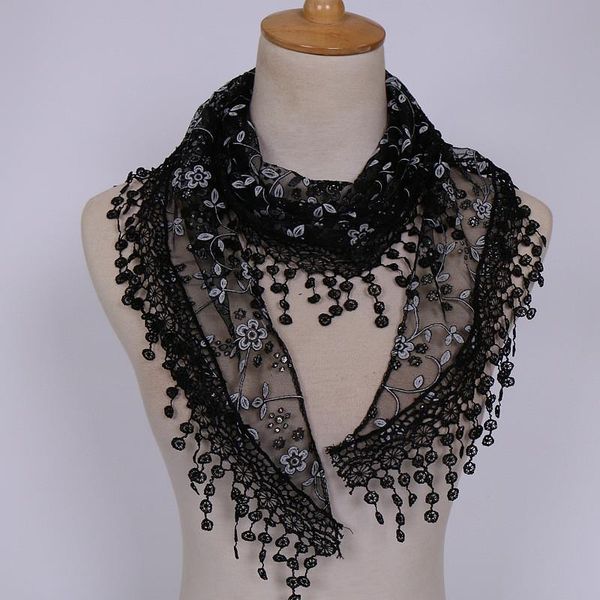 scarves women lace sheer floral scarf ladies fashion tassel shawl wrap triangle muffler neckerchief #1127, Blue;gray
scarves women lace sheer floral scarf ladies fashion tassel shawl wrap triangle muffler neckerchief #1127, Blue;gray