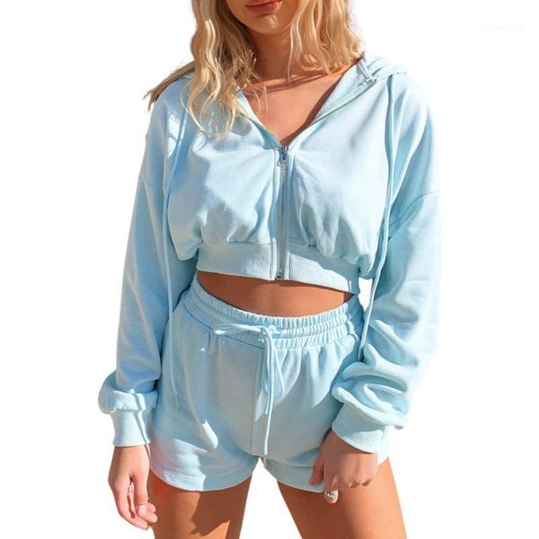 women's tracksuits women three-piece sports clothes set,ladies fashion solid color hooded jacket, tube and shorts, Gray
women's tracksuits women three-piece sports clothes set,ladies fashion solid color hooded jacket, tube and shorts, Gray