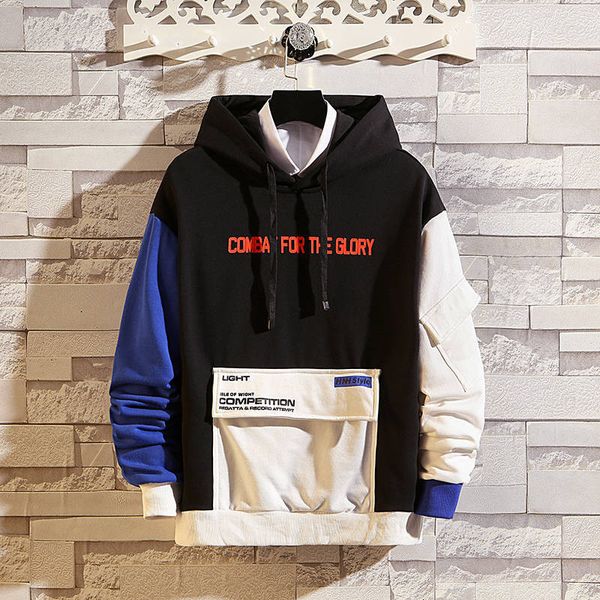 men's hoodies & sweatshirts male hip-hop street hoodie, 10-color down, patchwork, big pocket design, spring sweater and fancy autu, Black
men's hoodies & sweatshirts male hip-hop street hoodie, 10-color down, patchwork, big pocket design, spring sweater and fancy autu, Black