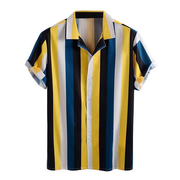men's vertical stripe summer short sleeve loose buttons hawaiian casual shirt good quality men shirts loose plus size 210527, White;black
men's vertical stripe summer short sleeve loose buttons hawaiian casual shirt good quality men shirts loose plus size 210527, White;black