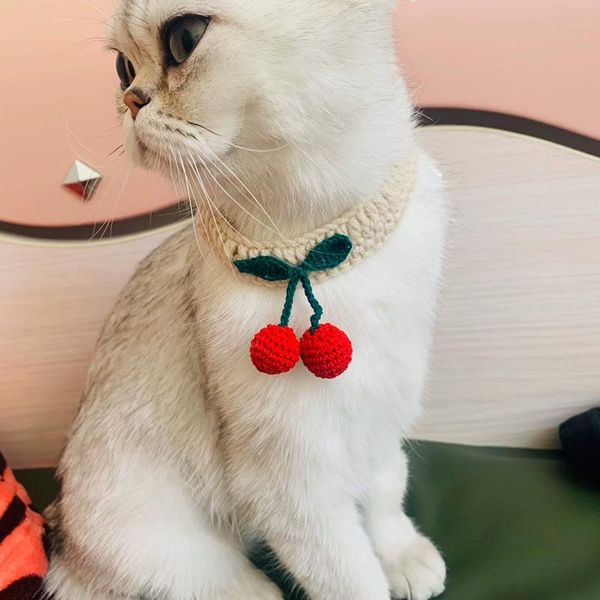 cat costumes handmade knitting necklace cherry cute kitty necktie pet dog collar neck tie accessories
cat costumes handmade knitting necklace cherry cute kitty necktie pet dog collar neck tie accessories