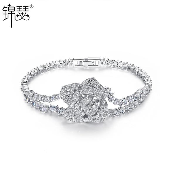 bangles bracelet jinse datura with 3a zircon inlaid in copper, Black 
bangles bracelet jinse datura with 3a zircon inlaid in copper, Black