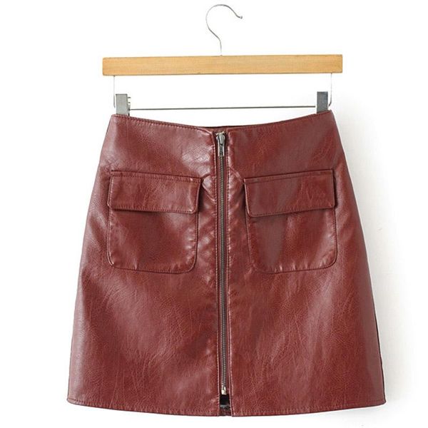 skirts fashion elegant double big pockets pu leather skirt women mini office lady solid color high waist slim bottoms, Black
skirts fashion elegant double big pockets pu leather skirt women mini office lady solid color high waist slim bottoms, Black