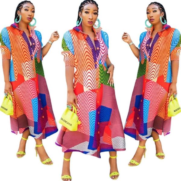 fashion women casual holiday style long dresses sleeve lapel printed single-breasted mid dress, Black;gray
fashion women casual holiday style long dresses sleeve lapel printed single-breasted mid dress, Black;gray